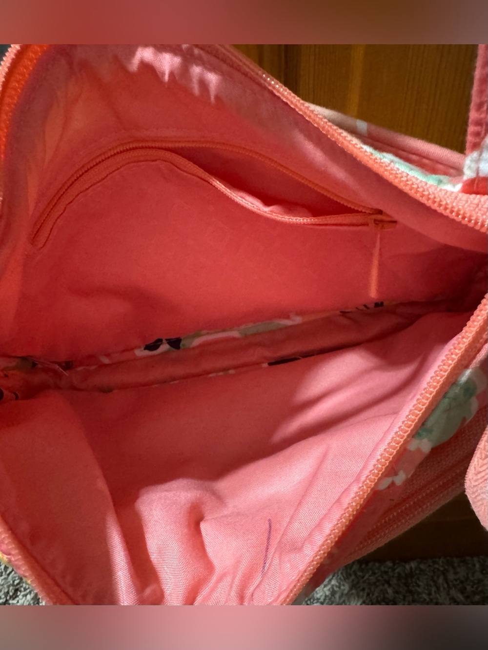 Vera Bradley Coral Floral Quilted Crossbody Bag - Picture 3 of 4